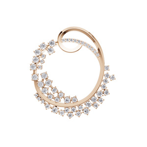 Aarinya - Colgante y Dijes de Lujo de Oro de 9K con Diamantes Cultivados en Laboratorio, Diseño de Círculo en Espiral con Corte Brillante - Product Image 3