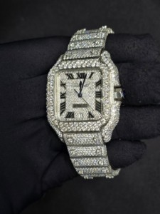 Luxury Automatic Mechanical <b>Watch</b> Stainless Steel Rectangle Case 40MM <b>Diamond</b> Encrusted Analog Dial Unisex Fashion Timepiece - Product Image 3