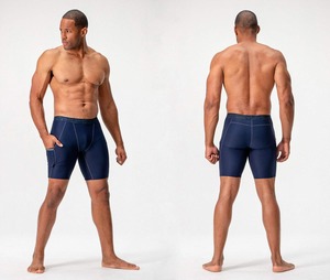 Custom <b>Men</b> <b>Compression</b> <b>Shorts</b> With Pocket Quick Dry 4 Way Stretch Gym Running Fitness Sports Base Layer OEM Wholesale Apparel - Product Image 6
