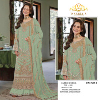 Traje pakistaní completamente cosido de georgette sintético pesado con bordado de lentejuelas y trabajo Khatli, Salwar Kameez para boda