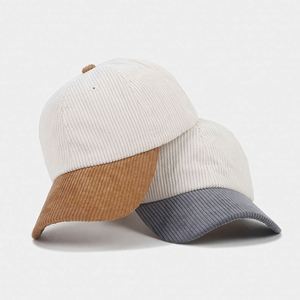 Gorra de béisbol para hombre, de pana, con visera, a juego de colores, para otoño, protección solar, para viajes al aire libre - Product Image 3