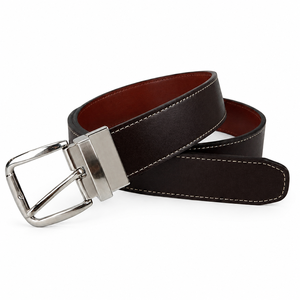 Ceinture Réversible en Cuir Véritable pour Homme, Formelle, Double Face, Boucle Rotative, Respirante, 3,5 cm, Ajustable, Vente en Gros OEM - Product Image 5