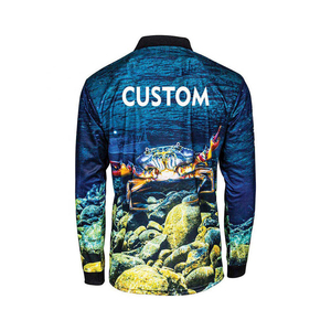 เสื้อโปโลแขนยาวสำหรับเล่นกีฬาและตกปลา ออกแบบ OEM พิมพ์ลายแบบซับลิเมชั่นตามสั่ง ผลิตจากโพลีเอสเตอร์ผสมสแปนเด็กซ์ 100% - Product Image 5