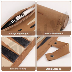 New Customized Handmade Portable Smart Soft Traveling PU Leather Roll-up Backgammon Luxury Game <b>Set</b> Game <b>Set</b> - Product Image 4