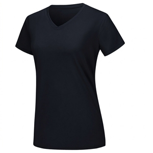 เสื้อยืดผ้าฝ้ายโมดอลสำหรับผู้หญิง คอวี แขนสั้นอเนกประสงค์ แขนห้าส่วน - Product Image 6