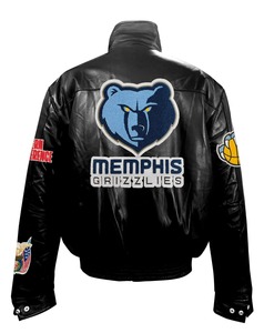 Veste matelassée en cuir pleine fleur Memphis Grizzlies noire - Product Image 2