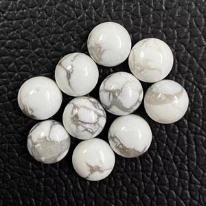 Cabochon rond plat en howlite blanche naturelle de 7 mm, pierre précieuse en vrac de haute qualité, personnalisable, service OEM/ODM direct disponible - Product Image 2