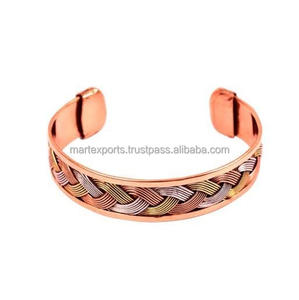 Bracelet ajustable en cuivre massif plaqué cuivre antique, fait main, style ayurvédique, pour le bien-être quotidien - Product Image 6