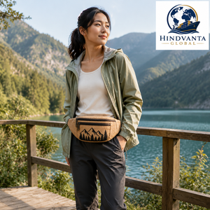 HINDVANTA GLOBAL Sac banane en tissu de jute écologique et durable, tendance, avec fermeture éclair, forme de baril, poche ceinture, capacité moyenne, pour voyage et usage quotidien - Product Image 4