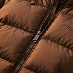 Manteau long matelassé marron unisexe ONEAPEX avec capuche, style hiver épais, chaud pour l'extérieur, streetwear, logo personnalisé - Product Image 5