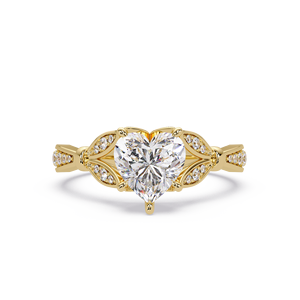 Custom <b>Rings</b> Heart cut Lab Grown <b>Diamond</b> 18K 14K Pure Gold Cut 1.00 carat IGI Certified for Engagement Wedding <b>Rings</b> for Women - Product Image 2