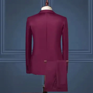 Costumes d'affaires pour hommes OEM haute performance, style italien, en tricot respirant 240g Spandex/Nylon, anti-plis, séchage rapide, col en V simple - Product Image 2