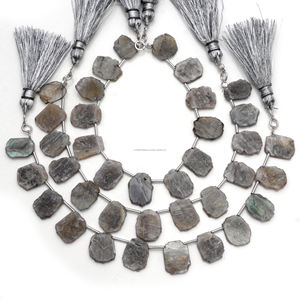 Lote más vendido de cuentas de piedras preciosas con forma de rebanada suave de labradorita, hebra de 6 pulgadas de 12x10 a 14x11 MM utilizada para hacer artículos de joyería - Product Image 1