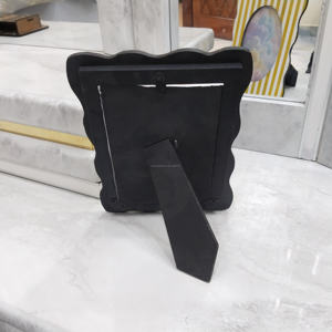 Premium Decorative Picture <b>Frame</b> with Yellow and <b>White</b> Stripe Design Modern Wavy Edge <b>Photo</b> <b>Frame</b> for Tabletop Home Interior - Product Image 6