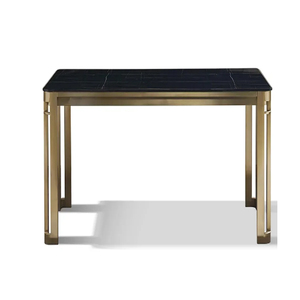 Rectanglur Dining Tables With <b>Marble</b> <b>Top</b> Luxury Dining Table 6 Seater Metal Dining Table With White <b>Marble</b> <b>Top</b> - Product Image 2