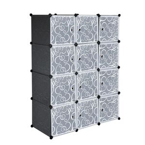 12-Cube DIY Closet Cabinet with <b>Doors</b> Cube Storage <b>Bins</b> Organizer Storage Shelves RT - Product Image 5