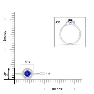 14K Solid Gold Floating Tanzanite Halo <b>Ring</b> with Diamond Accents Handmade Customized <b>Fine</b> Jewelry Wedding Engagement Party Wear - Product Image 3