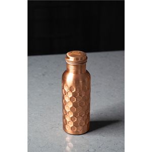 Premium Honeycomb Hammered Pure <b>Copper</b> Water <b>Bottle</b> Leak-Proof Ayurvedic Health Benefits <b>Copper</b> Vessel 100% Pure <b>Copper</b> Pitcher - Product Image 1