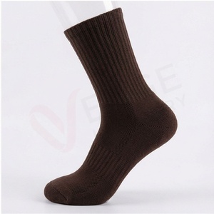 Chaussettes pour hommes, couleur unie, tricotées, respirantes, en coton, pour l'automne, usage quotidien, style classique - Product Image 3