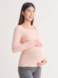 Conjunto de Ropa de Maternidad Rosa Bmama, Modal, Manga Larga, Ropa de Lactancia, Pijama de Embarazo y Posparto, Venta al Por Mayor - Product Image 2