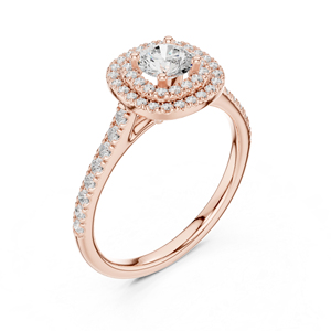 แหวนทองคำ 14K ประดับเพชรทรงกลมเพาะเลี้ยงสำหรับงานปาร์ตี้ |   เพชรที่เพิ่งเพาะเลี้ยง - Product Image 6