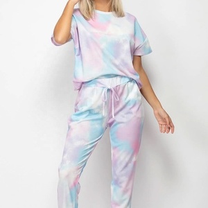 2026 New Women tracksuit 100% cotton jogging suit <b>tie</b> dye 2 piece casual jogger <b>set</b> ladies cheap <b>tie</b> dye hoodie <b>set</b> Sweatsuit - Product Image 2