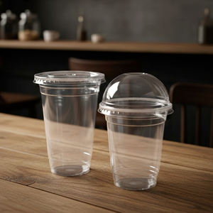 Vasos Desechables Transparentes de PP de Pared Simple Quang Quan de 12/16/24 oz con Tapas de 95 mm de Diámetro para Bebidas Calientes/Frías, Té con Leche, Café - Product Image 5