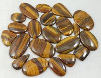 Pierre précieuse naturelle œil de tigre, cabochon, formes variées, polie, pour la fabrication de bijoux, pierre minérale brune, effet œil de chat, pierre précieuse en vrac