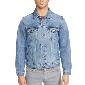 Chaqueta Vaquera Desgastada para Hombre, Algodón Elástico, Suministro al por Mayor para Tiendas de Ropa Vintage - Product Image 1