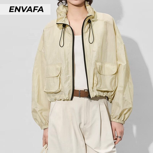 Veste légère coupe-vent à séchage rapide style vêtement de travail extérieur, protection solaire, col roulé, pour femme, nouvelle collection automne, trench - Product Image 2