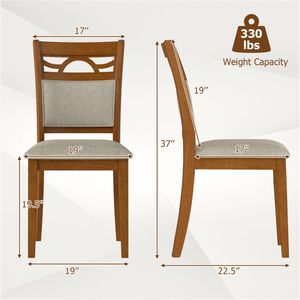 Sedia da Pranzo Ergonomica Imbottita (2 Pezzi) con Struttura in Metallo Durevole e Legno di Gomma, Capacità 150 kg, per Soggiorno o Bar - Product Image 2