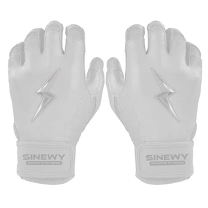 ถุงมือตีเบสบอลสีขาว SINEWY หนังแท้ ปิดด้วยแถบตีนตุ๊กแก สำหรับผู้ใหญ่ ทั้งชายและหญิง ใช้สำหรับฝึกซ้อม - Product Image 1