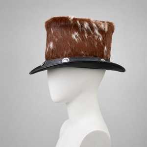 Sombrero de Piel con Borde de Cuero Negro, Bordado a Mano y Botones Plateados, Estilo Inglés, para Uso en Exteriores en Invierno, para Adultos, 50-56CM - Product Image 4