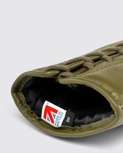 Gants de boxe professionnels en cuir véritable, couleur olive, personnalisés, neufs, pour entraînement de boxe et salle de sport - Product Image 6