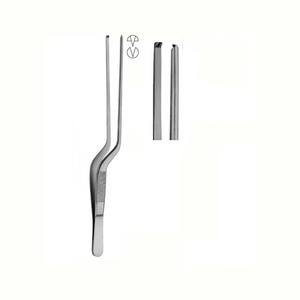 Pinzas Jansen tipo bayoneta para apósitos de oído, 2 mm, 1x2 dientes, herramienta quirúrgica de precisión de acero inoxidable para procedimientos delicados en el oído - Product Image 1