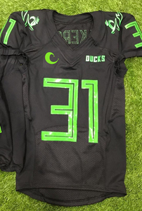 Uniformes de football américain sur mesure, respirants, grande taille, manches courtes, impression par sublimation, antibactériens, séchage rapide - Product Image 6