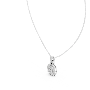 Collar con Colgante de Diamantes Cultivados en Laboratorio con Corte Cojín de Lujo en Oro Blanco de 18K, con Múltiples Haces de Halo, Chapado en Rodio, Oro Rosa, Blanco y Amarillo - Product Image 2