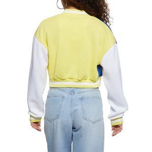 Veste universitaire unisexe à blocs de couleurs avec logo R brodé, col rabattu, fermeture boutonnée, style preppy pour l'automne - Product Image 4