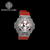 Montre-bracelet entièrement sertie de diamants Moissanite, très demandée, avec bracelet en caoutchouc, bijou hip-hop pour usage quotidien, disponible à bon prix