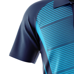 Men's Sublimated 100% <b>Polyester</b> Soccer Jersey Short Sleeve Moisture Wicking Regular Fit Gradient for Black Turn-down Collar - Product Image 5