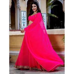 Marvelous Pink Laheriya Print Georgette Diseñador Lehenga Choli para ropa de novio - Product Image 6