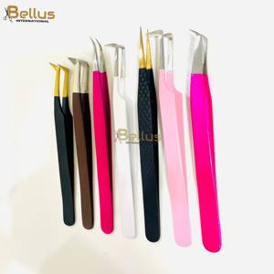 Bellus International – Ensemble de pinces à cils professionnelles en acier inoxydable durable avec pointe en fibre colorée pour extension de cils et sourcils - Product Image 5