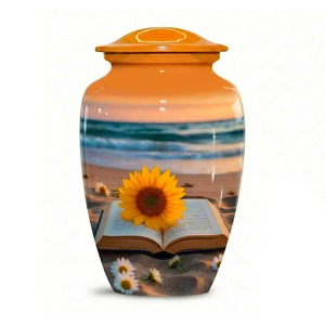 Urne funéraire Sunflower Beach pour cendres - 220 pouces cubes - Urnes commémoratives écologiques - Pour adultes et souvenirs - Product Image 2