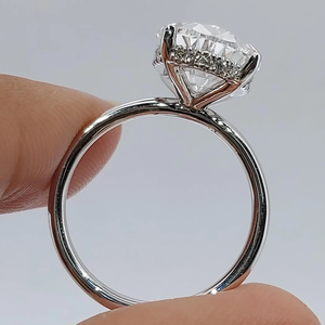 Bague de fiançailles classique en diamant taille ovale, sertie à griffes, pour femme, bijoux fins, certifiée IGI - Product Image 2