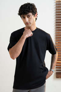 T-shirt formel basique pour homme en coton 100% uni - Coupe classique avec tissu tricoté - Product Image 4