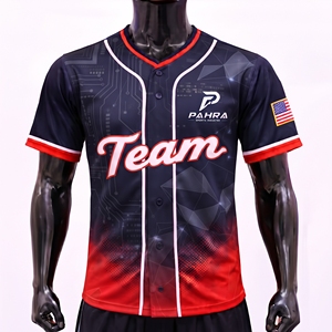 Maillot de baseball imprimé OEM pour hommes, maillots de baseball rouges avec design USA, design personnalisé, maillot de softball unisexe - Product Image 5