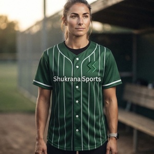 Camiseta de Béisbol Personalizada con Botones y Rayas, Uniforme de Béisbol Unisex de Manga Corta al por Mayor, Camisa Deportiva - Product Image 5