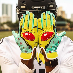 Guantes de Silicona 7v7 de Alta Calidad, Personalizados con la Bandera de Estados Unidos, para Fútbol Americano, Antideslizantes, Duraderos, con Logotipo de Goma para Jóvenes y Adultos - Product Image 1