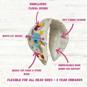 Accessoires de cheveux en tissu blanc à bas prix du fabricant indien bandeau pour femmes et enfants fête cadeau de décoration de cheveux élégant - Product Image 3