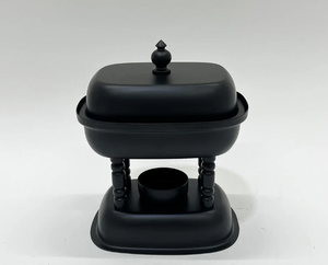 Modern Matte Black Chafing Dish with Tealight Holder New Design Premium <b>Buffet</b> Square Food <b>Warmer</b> for Catering & Hospitality - Product Image 1